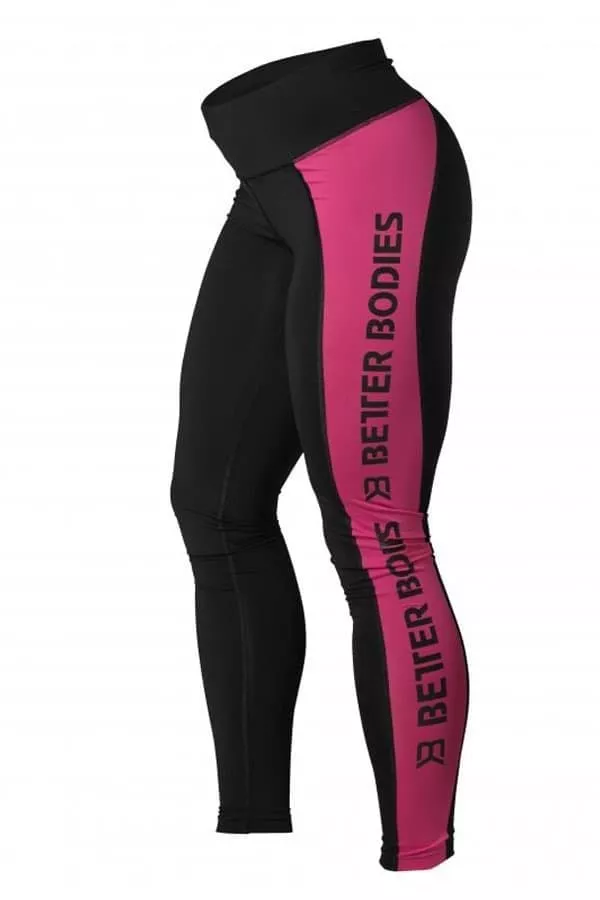 Better Bodies Side panel tig,лосины черный с розовым