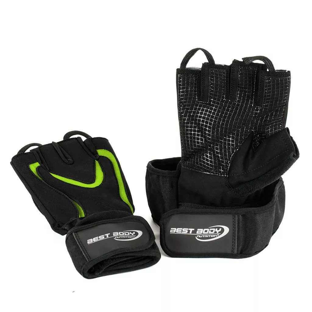 Best Body Перчатки с повышенной фиксацией и напульсником Top Grip 2.0 (Неоново-Зелёныe)