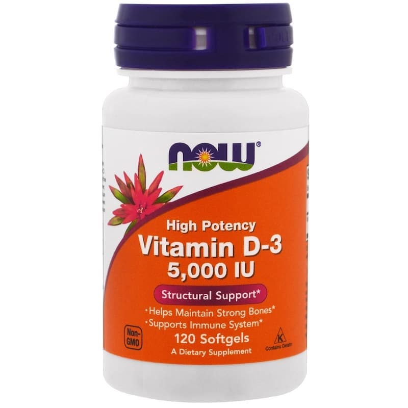 NOW Vitamin D-3 5000 120 caps фото