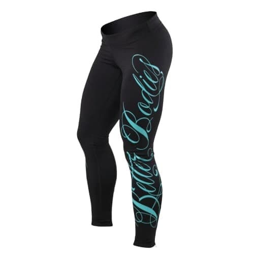 Лосины Better Bodies Womens logo tights, черные с голубым