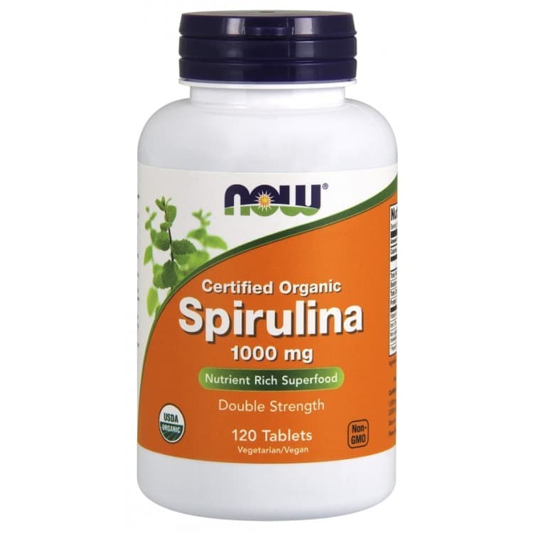 NOW Spirulina 1000 mg 120 tabs фото