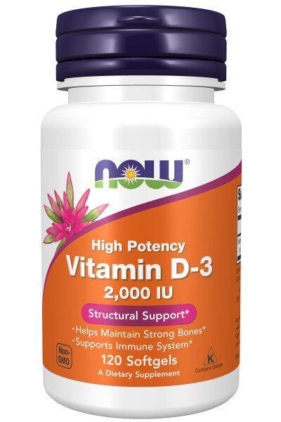 NOW БАД HIGH POTENCY Vitamin D-3 2000iu 120 sgels