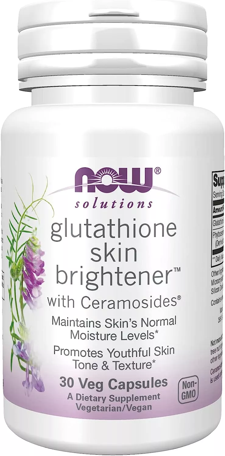 NOW Glutathione Skin Brightener W/Ceramosides 30 vcaps фото